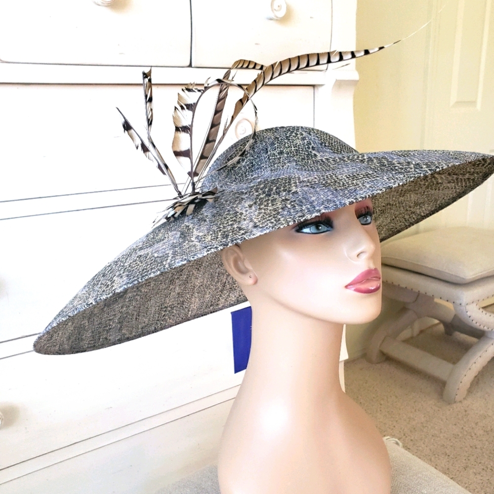 Philip Treacy snake skin print hat NWT